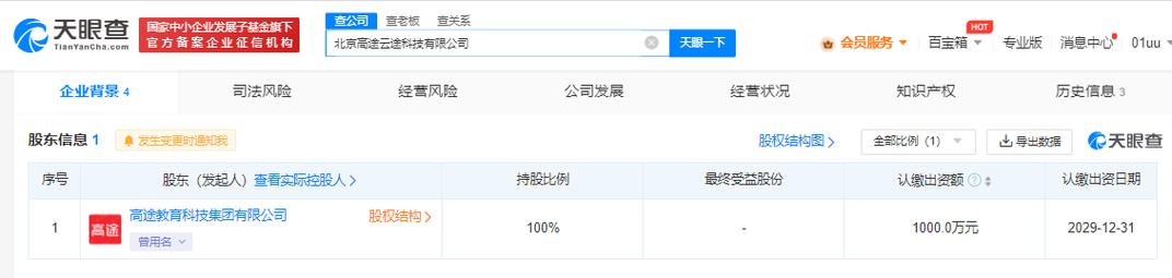 高途教育成立云途科技公司，布局自費出國留學(xué)中介服務(wù)